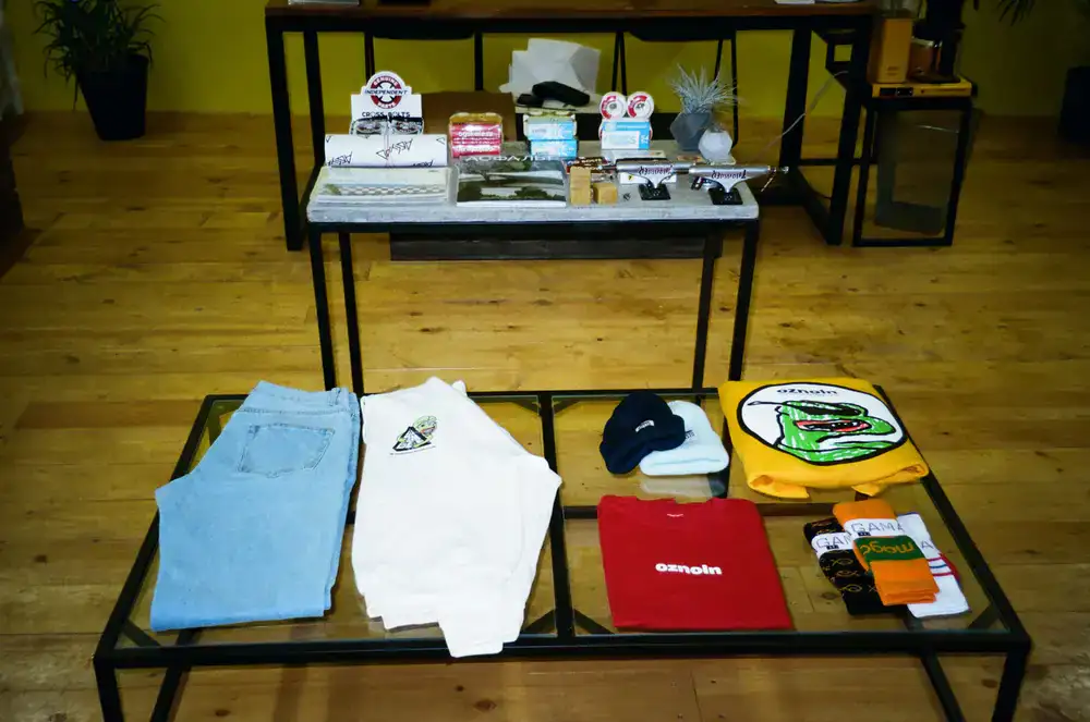 Flagship store interior showcasing gaming streetwear